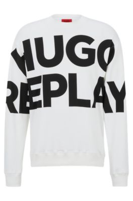 Hugo boss jumper black and white best sale