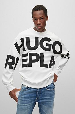 HUGO - HUGO  REPLAY cotton T-shirt with capsule logo badge