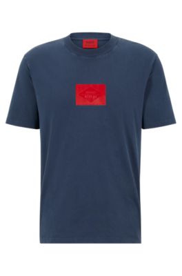 Hugo | Replay Organic-cotton T-Shirt with Capsule Logo Badge - Blue - Small