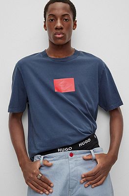 HUGO - HUGO  REPLAY cotton sweatshirt with oversize capsule logo print