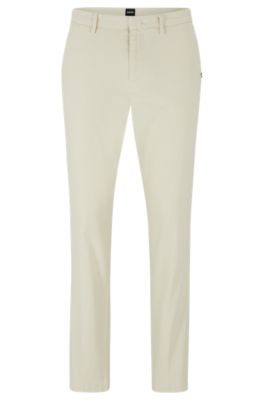 Hugo Boss Slim-fit Chinos In A Stretch-cotton Blend In White
