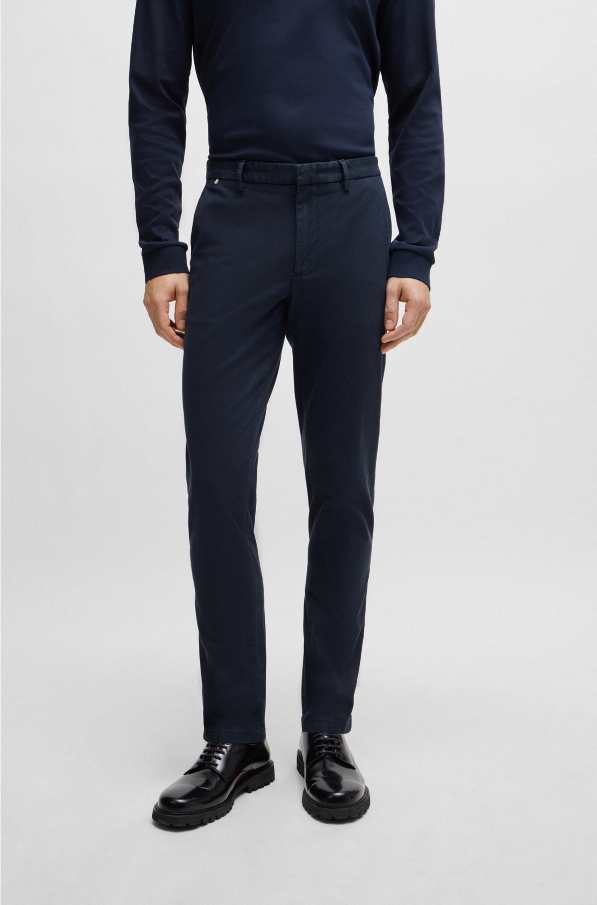 BOSS - Slim-fit chinos in a stretch-cotton blend