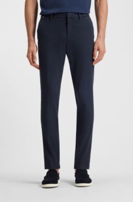 Slim-fit chinos in a stretch-cotton blend, Dark Blue