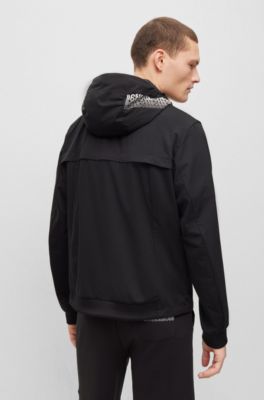 BOSS - Water-repellent jacket with multicolored logo print