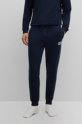 Cuffed Tracksuit Bottoms In French Terry With Logo Print, Boss Bodywear  Lounge Tracksuit Navy