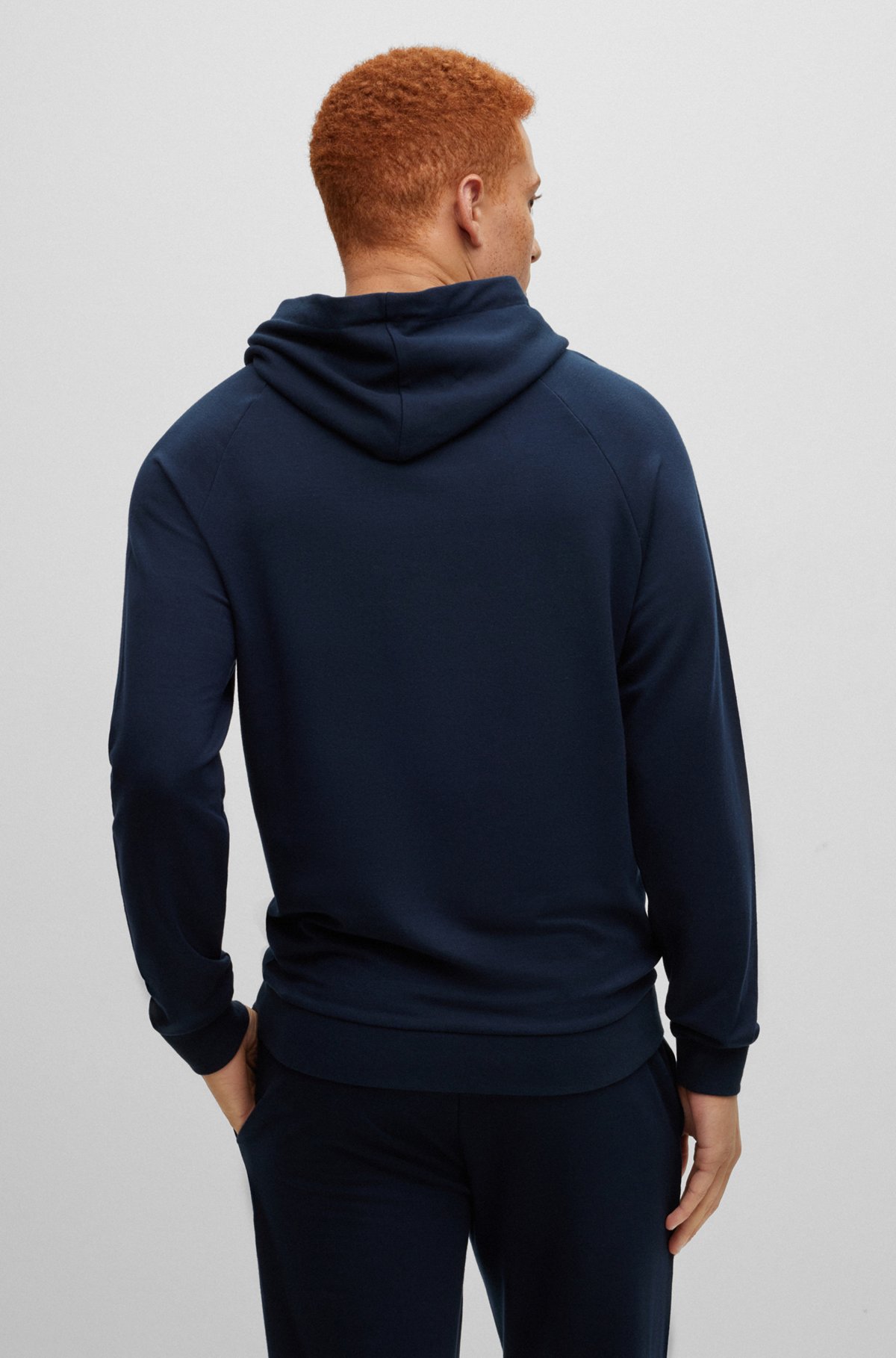 BOSS - Regular-fit hoodie in French terry with logo print