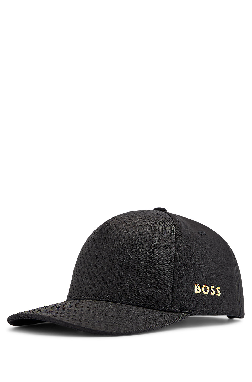 BOSS - Monogram-pattern cap with gold-tone logo