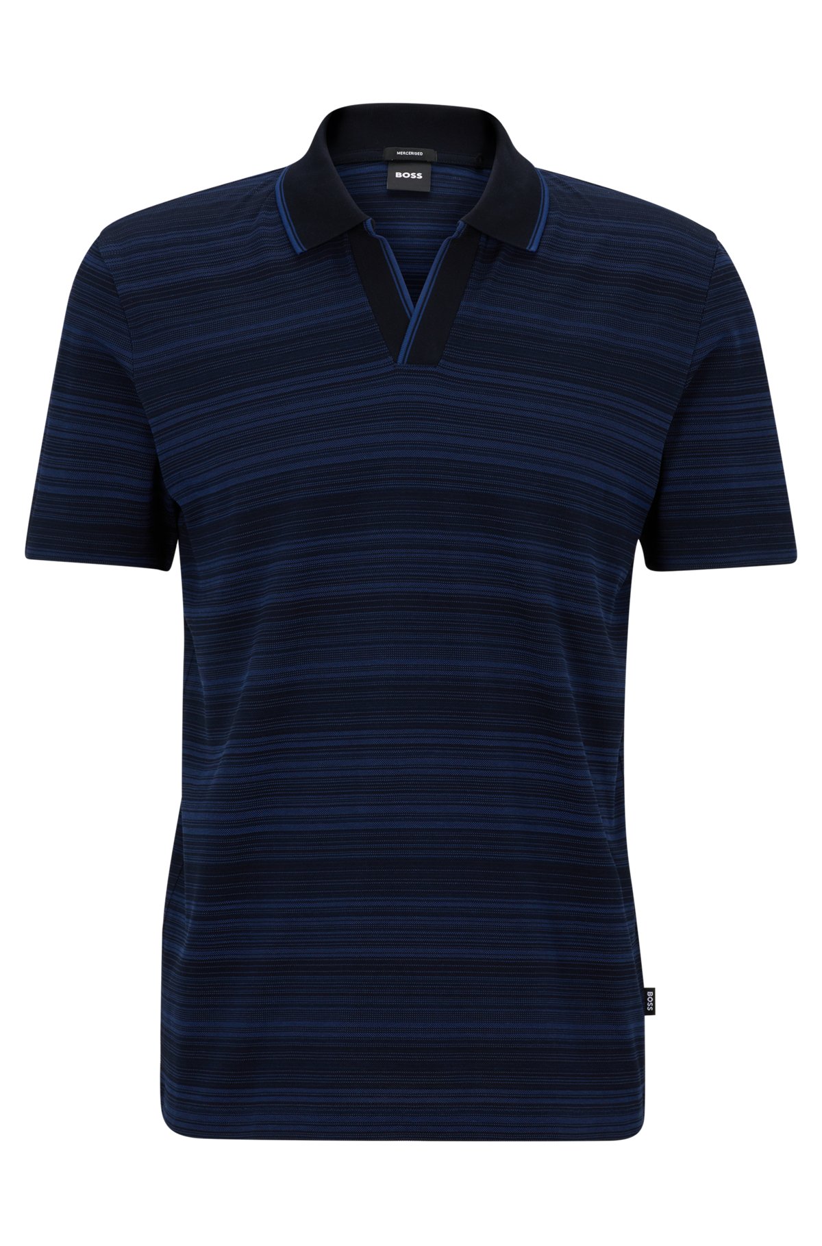 BOSS - Multi-toned jacquard polo shirt in mercerized cotton