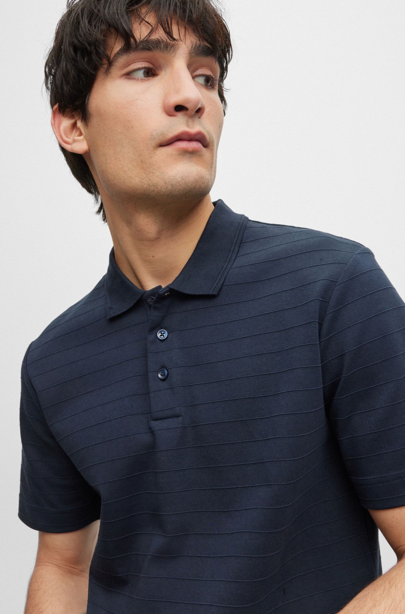 BOSS - Regular-fit cotton blend in shirt a polo