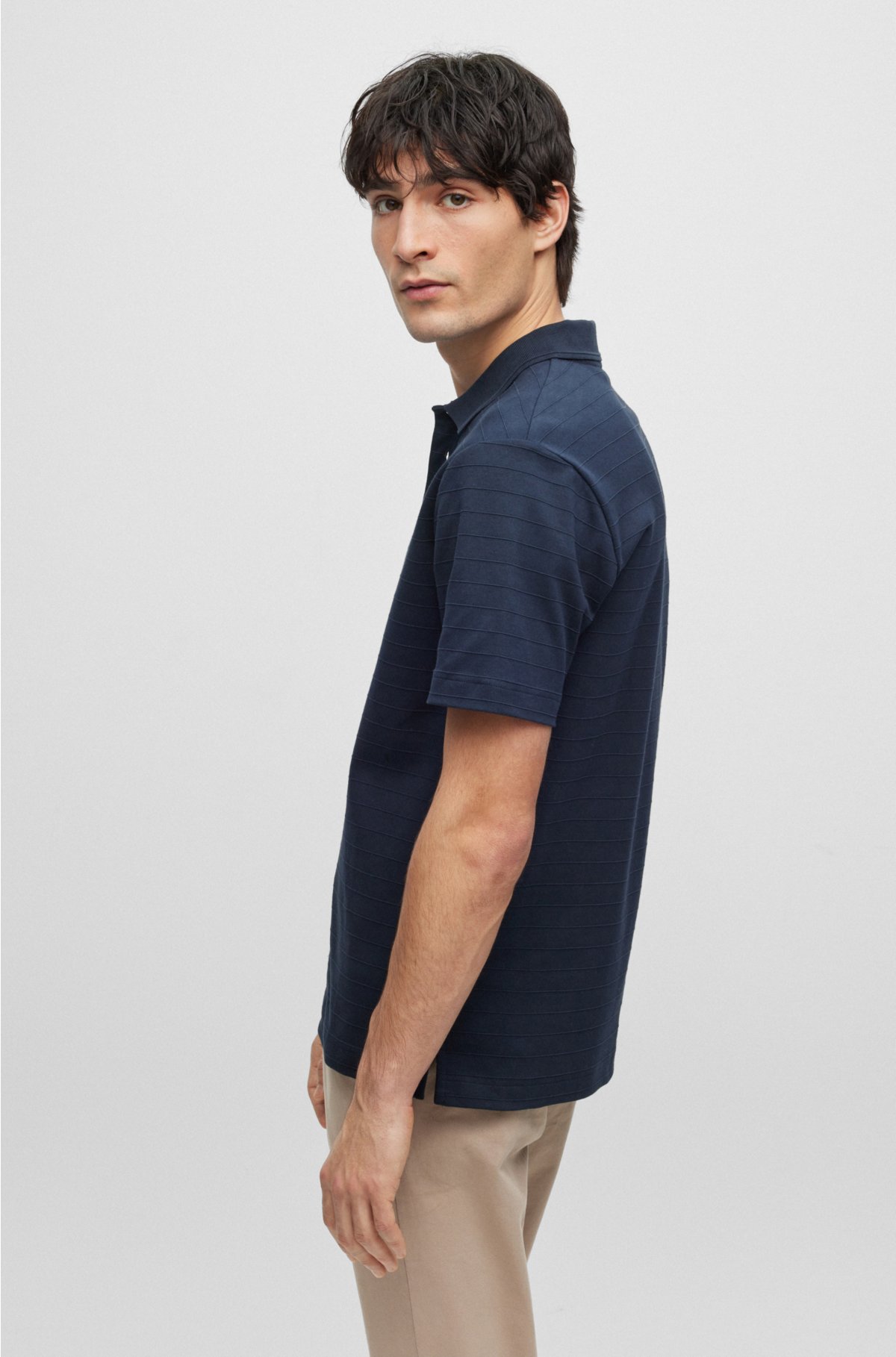 BOSS - in blend cotton shirt Regular-fit polo a