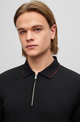 Hugo boss polo shirt with outlet zip