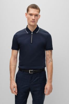 hugo boss zip up polo
