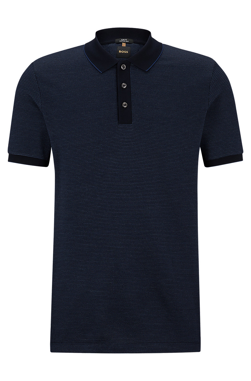 BOSS - Slim-fit polo shirt in cotton and silk