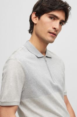 hugo boss zip up polo