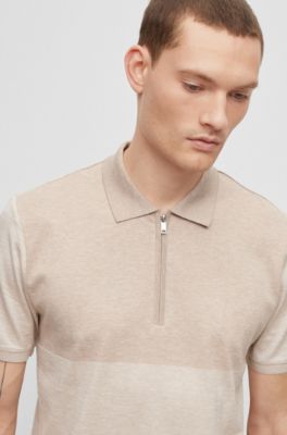 hugo boss zip up polo
