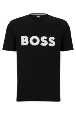 BOSS Cottonjersey regularfit Tshirt with logo appliqué