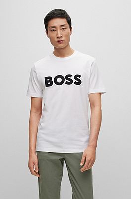 BOSS by HUGO BOSS Regular-fit Pure-cotton T-shirt With Monogram