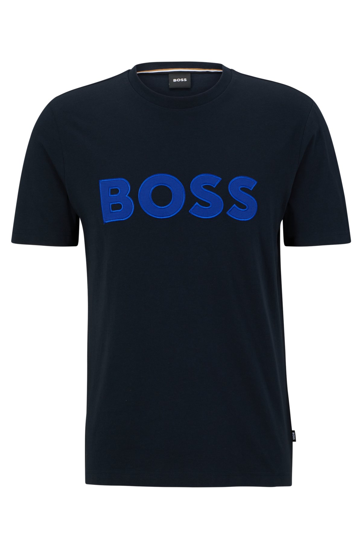 BOSS - Cotton-jersey regular-fit logo T-shirt with appliqué