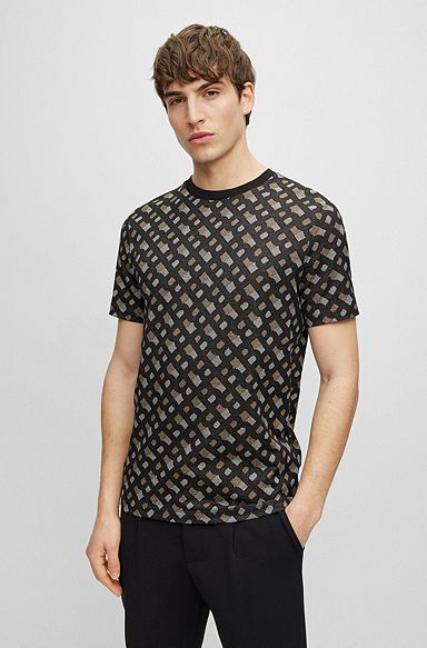 Louis Vuitton Black & White Striped Silk Knit T-Shirt Xs