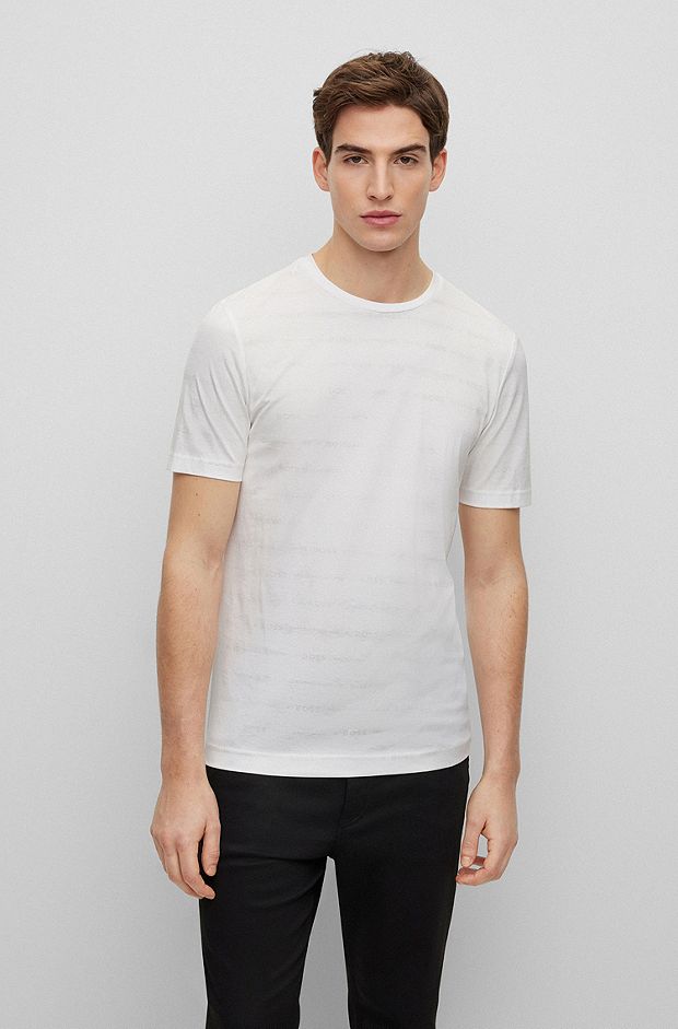 Porsche x BOSS mercerized-cotton slim-fit T-shirt , White