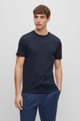 BOSS Silkcotton slimfit Tshirt with fineline stripes