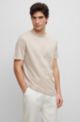 Cotton-silk T-shirt with woven structure, Light Beige