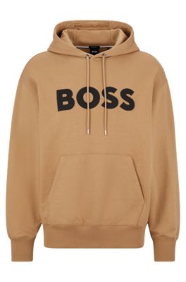 BOSS - Cotton oversize-fit hoodie with logo appliqué