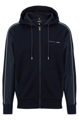 Hugo boss navy 2025 zip hoodie