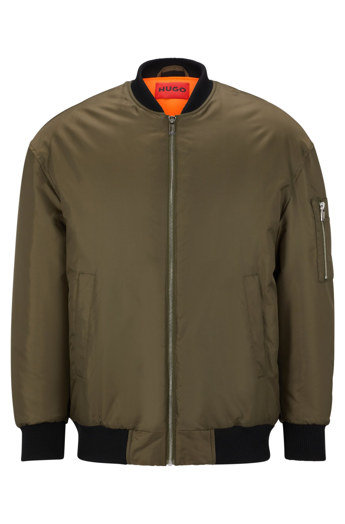 HUGO bomber jacket with zipped sleeve pocket