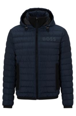 BOSS - Water-repellent down jacket with logo detail