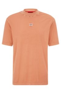 HUGO - Cotton-jersey relaxed-fit T-shirt with logo patch