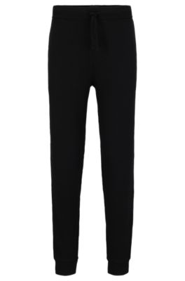 Shop Hugo Boss Pajama Bottoms With Embroidered Logo In Black