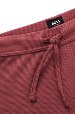 Bas de pyjama en coton m&eacute;lang&eacute; &agrave; logo brod&eacute;, Rouge clair