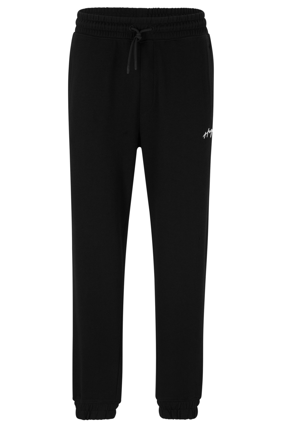 HUGO - Relaxed-fit cotton tracksuit bottoms with handwritten logo