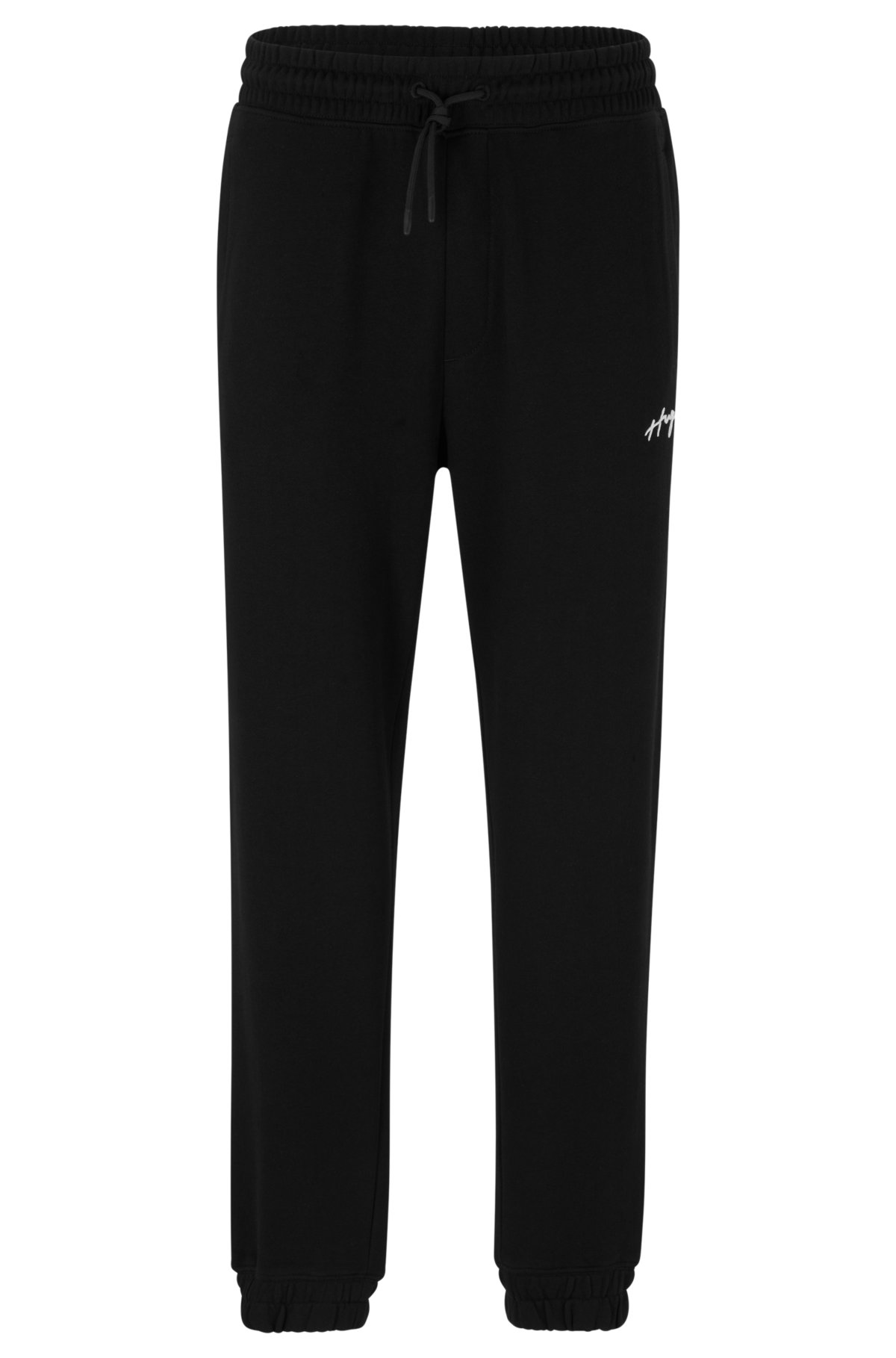 cotton - handwritten Relaxed-fit HUGO tracksuit bottoms with logo