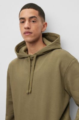 HUGO - Relaxed-fit cotton hoodie with contrast logo