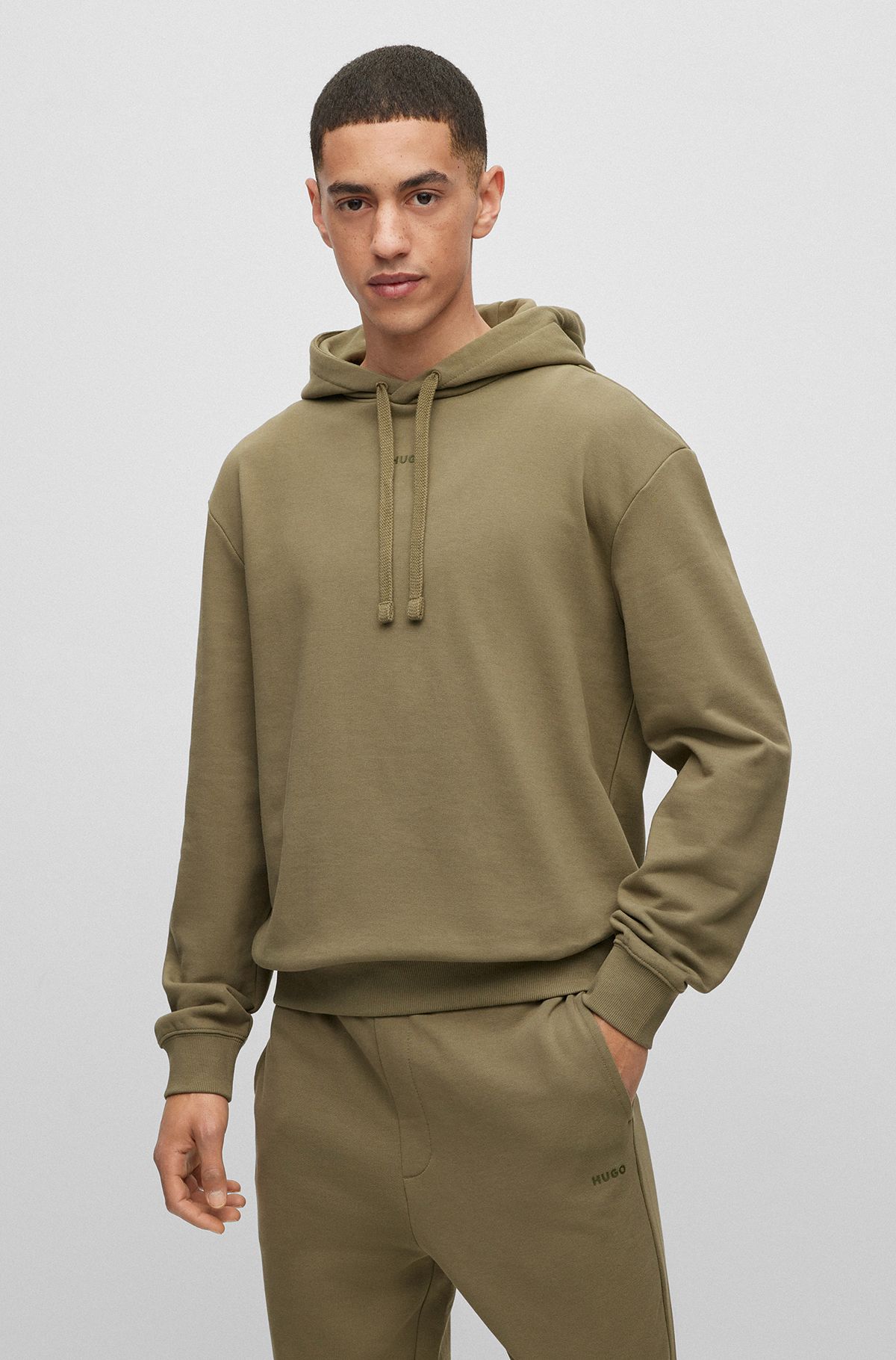 BOSS - BOSS x AJBXNG relaxed-fit hoodie with all-over monogram