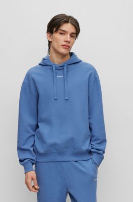 HUGO - Relaxed-fit cotton hoodie with contrast logo