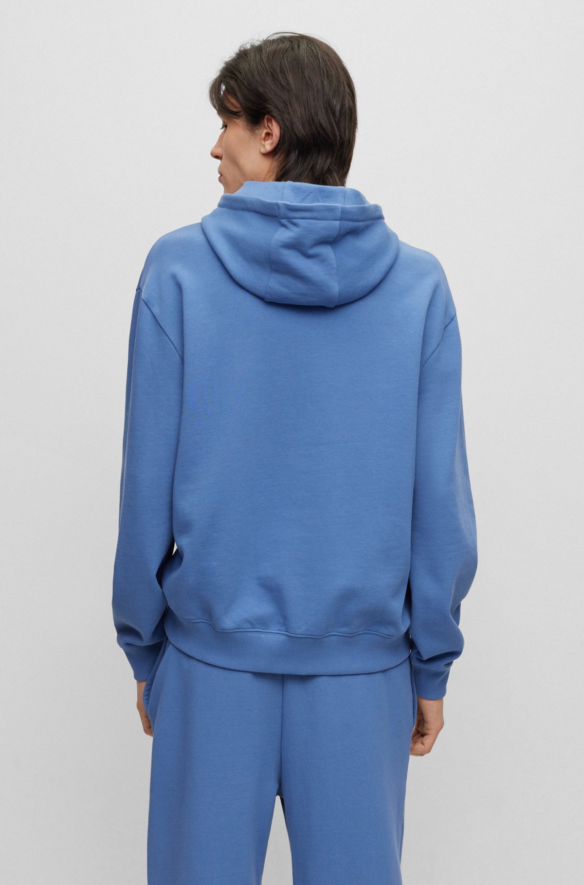 HUGO - Relaxed-fit cotton hoodie with contrast logo