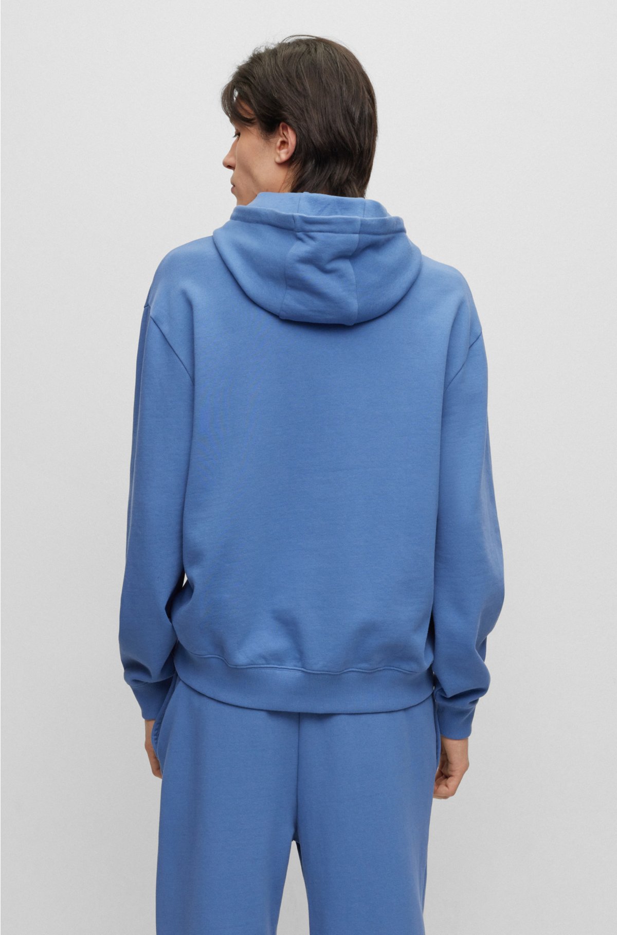 contrast with - Relaxed-fit logo cotton HUGO hoodie