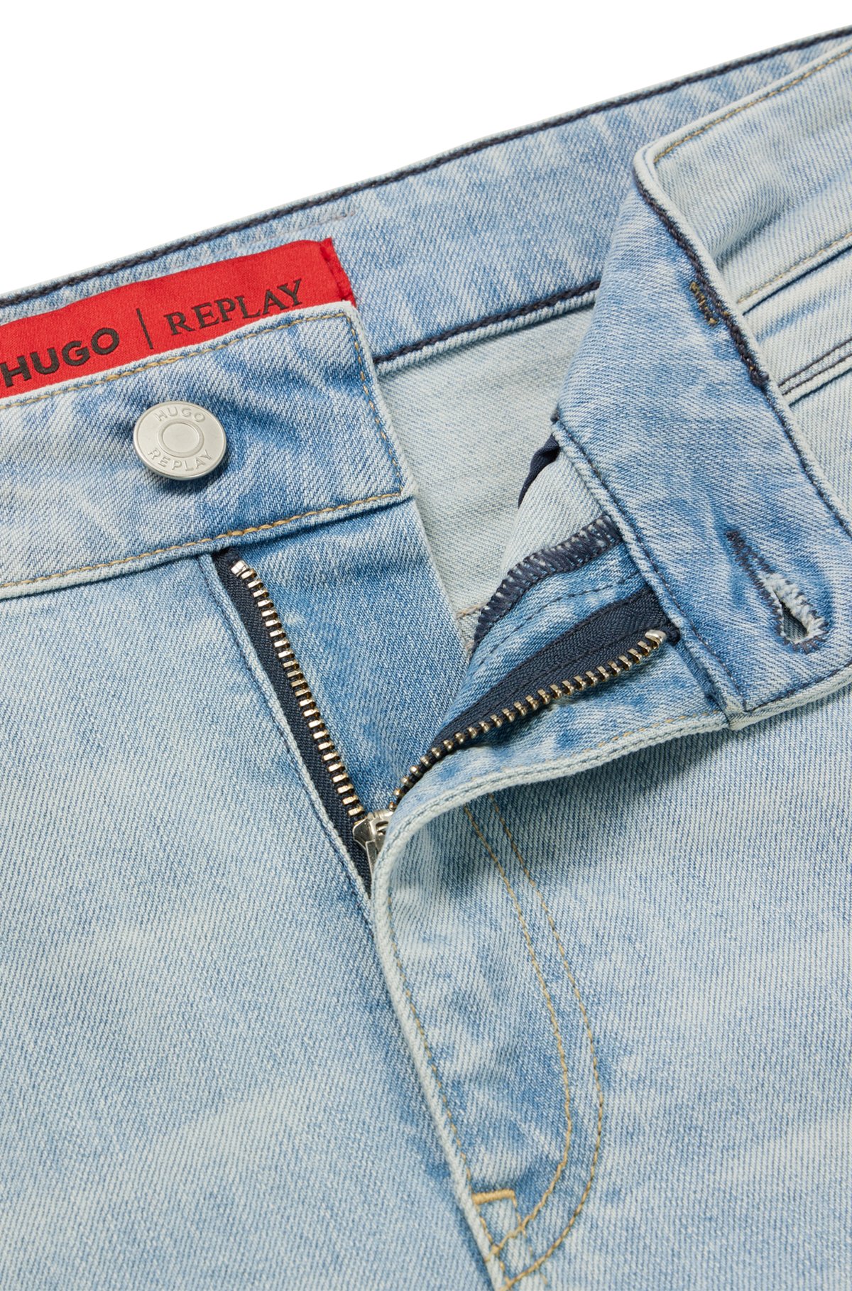 HUGO - HUGO | REPLAY regular-fit jeans in light-blue stretch denim