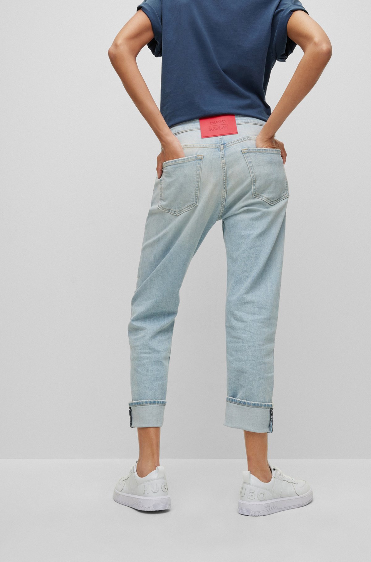 hoste Rosefarve Canada HUGO - HUGO | REPLAY regular-fit jeans in light-blue stretch denim