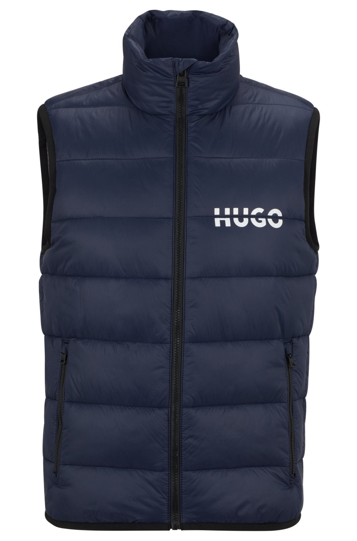 Quilted body warmer with padding - navy