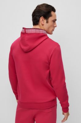 BOSS - Cotton-blend hoodie with multi-colored logos