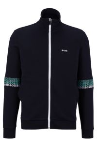 Boss hugo boss full zip hot sale sweatshirt black