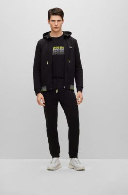 BOSS - Cotton-blend tracksuit bottoms with embroidered logos 