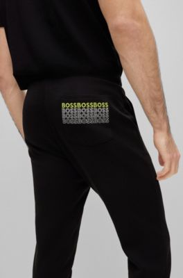 BOSS - Cotton-blend tracksuit bottoms with embroidered logos 