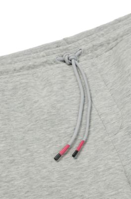 BOSS Cottonblend tracksuit bottoms with embroidered logos