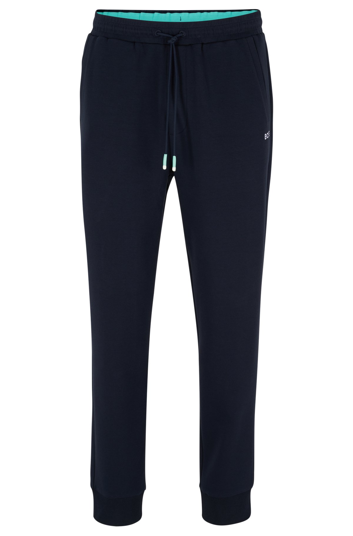 BOSS - Cotton-blend tracksuit bottoms with embroidered logos