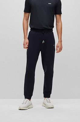 Embroidered Signature Cotton Jogging Trousers - Luxury Blue